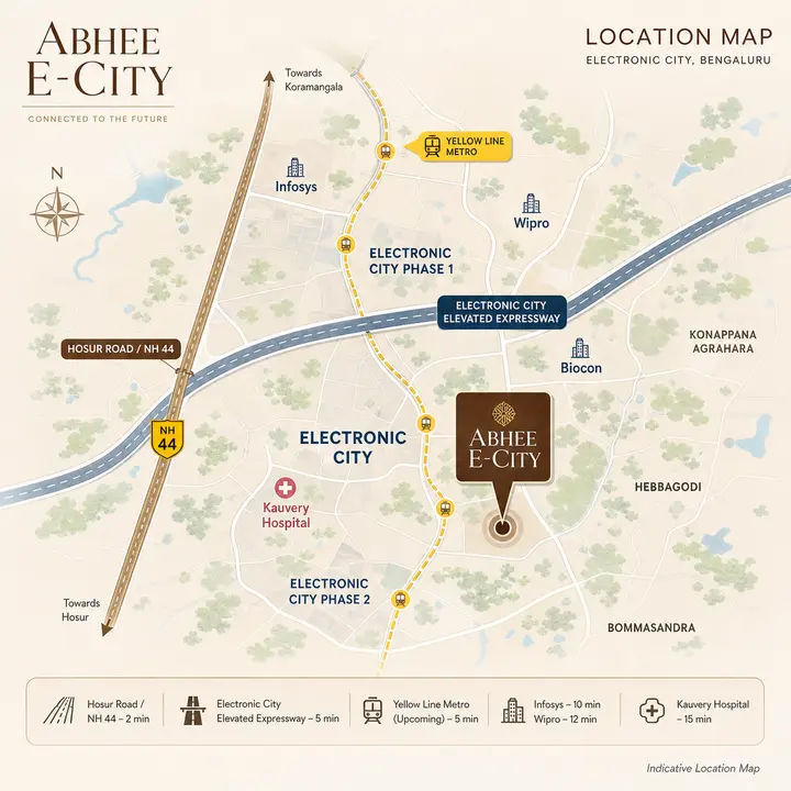 Abhee Electronic City location map Abhee Electronic City location map